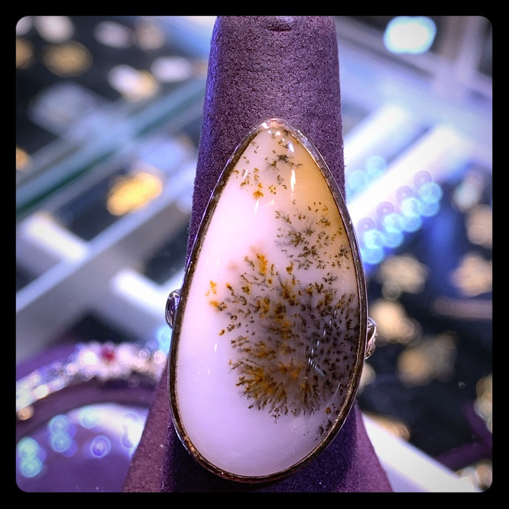 Stunning NATURAL Dendrite Ring in Sterling Silver!